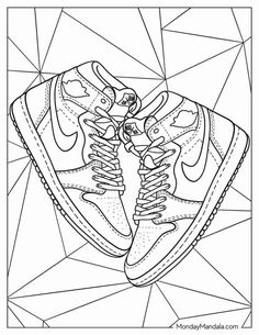 a drawing of a pair of sneakers