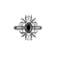 Show off your spooky side year round in this stunning vampire queen ring featuring a black oval CZ center stone surrounded by twin bats. Crafted in sterling silver. Vampire Ring, Bat Ring, Ancient Sumerian, Bat Flying, Queen Rings, Vampire Queen, Gothic Rings, Quality Jewelry, Sterling Silver Rings