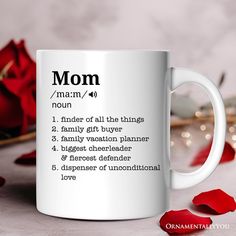 Personalized Mom Definition Mug Apple Cidar, Mom Coffee Mug, Coffee Mugs Mom, Coffee Mugs For Moms, Mothers Day Coffee Mugs, Mom Definition, Funny Mothers Day Gifts, Mother’s Day Coffee Mugs, Vacation Planner