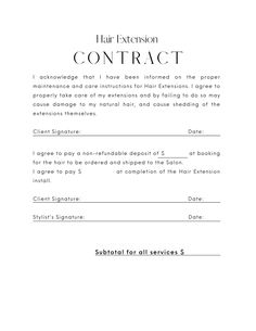 an image of a hair extension contract