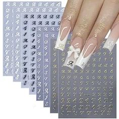 8 Sheets Retro English Letters Nail Stickers for Nail Art 3D Self-Adhesive Black White Gold Silver Design Nail Decals Pegatinas Uñas Personalized Letter Nail Art Stickers for Women DIY Manicure Tip Letter Nail Art, Manicure Tips, English Letters, Personalized Letters, English Letter, Silver Design, Women Diy, Design Nail