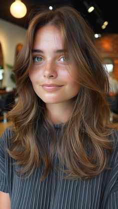 Stylish Transformations: 25 Long Hairstyles for Round Faces Big Round Face Hairstyles, Rounded Layers Long Hair, Face Framing Long Layers, Hair Face Framing Layers, Long Hairstyles For Round Faces, 70s Shag, Long Length Haircuts, Hair Styles Long Hair