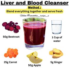 the benefits of liver and blood cleanser are shown in this graphic above it's description