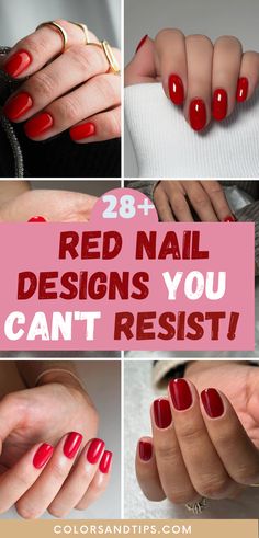 Transform your style with these red nail designs! Find the best simple, fun, & trendy ideas in stunning shades like cherry red, wine, black, gold, &more. Perfect for short & pretty nails in both acrylic and natural styles. Get inspired by the trendy nail art of the season, from bright & sparkly to dark & gloss. Don't miss out on these prom-ready nail inspo pics! Red nails, Cherry red nails, Black and gold designs. Coral red nails. Cute nails. Summer red nails. Dark nails. Bright nails.