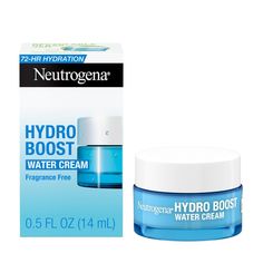 Neutrogena Hydro Boost Water Cream with hyaluronic acid replenishes vital water content within skin's surface for glowing skin. Ideal for dry, sensitive, & acne-prone skin, this face cream from a dermatologist-recommended skin care brand instantly delivers 9x more hydration for quenched, dewy skin (vs. untreated skin). The lightweight face moisturizer is formulated with hyaluronic acid, dermatologist-recommended hydrator that binds to water & hold it within the skin's surface, plus Natural Moist Neutrogena Hydro Boost Gel Cream, Sensitive Acne Prone Skin, Dermatologist Recommended Skincare, Hydro Boost, Neutrogena Hydro Boost, Sephora Skin Care, Extra Dry Skin, Best Skin Care Routine, Moisturizer For Oily Skin