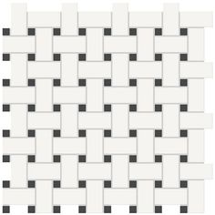 a white and black tile pattern with squares