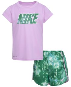 in stock Girls Athletic Outfits, Kids Activewear, Nike Kids, Nike Tshirt, Nike Fashion, Athletic Outfits, Move In, T Shirt And Shorts, 2 Piece Set