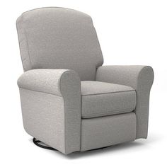 the recliner chair is upholstered and ready to be used in any room