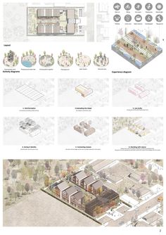 an architectural diagram shows the various sections of a house and its surrounding area, including several different