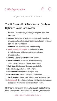 the 12 areas of life balance and goals to optimize yours for growth info