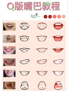 the instructions for how to draw mouth shapes in chinese text, with pictures of different mouths and