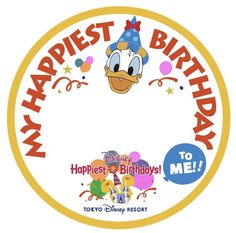 an image of a happy birthday sign with donald duck