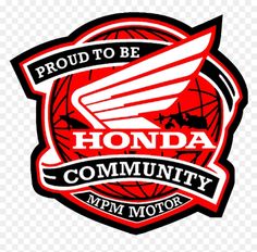 the honda community logo is shown in red and black, with an eagle on it