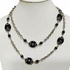 Retired Brighton Onyx Beaded Necklace Night Romance Black Long Chain Statement | eBay Night Romance, Stylish Jewelry Accessories, Onyx Bead, Stylish Jewelry, Fashion Jewelry Necklaces, Long Chain, Pretty Jewellery, Jewelry Lover, Fashion Watches