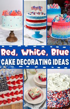 red, white and blue cake decorating ideas