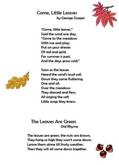 the leaves are green poem for children