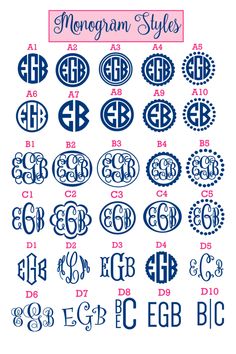 the monogram styles are available for all types of font