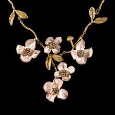 This Dogwood #Necklace from Michael Michaud Jewelry features bronze flowers directly cast from a #dogwood tree in order to capture every natural detail. Ivy Necklace, Michael Michaud, Lace Inspiration, Celestial Necklace, Jewellery Sketches, Botanical Jewelry, Necklace Design, Christmas Song, Nature Jewelry