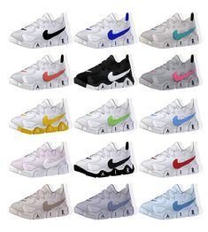 the nike air zoom sneakers are all different colors