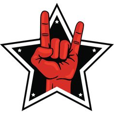 a red hand making the vulcan sign in front of a star