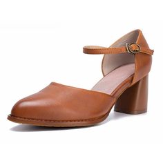 DESCRIPTION Women Shoes Main Material: CowhideHeel Type: ChunkyUpper Material: Cow LeatherHeel Height: High(7.2 cm)Closure Type: Buckle Size:35-40 Click:Shoes size Chart Size Length Cm Inch 35 22.50 8.86'' 36 23.00 9.06'' 37 23.50 9.25'' 38 24.00 9.45'' 39 24.50 9.65'' 40 25.00 9.84'' SHIPPING WE SHIPPING ALL OVER THE WORLD (TOTAL DELIVERY TIME=PROCESSING TIME + SHIPPING TIME) Processing time : 2-5 Business days Normally. Shipping time 1 Standard Free Shipping time : 7-15 Business Days. 2 Expres Brown Low Heel Block Heels For Spring, Brown Closed Toe Block Heels For Spring, Spring Brown Low Heel Block Heels, Spring Brown Block Heels With Closed Toe, Brown Low Block Heels For Spring, Spring Brown Closed Toe Block Heels, Brown Block Heels With Wooden Heel And Round Toe, Brown Block Heels With Stacked Heel And Round Toe, Brown Block Heels With Buckle Closure And Round Toe