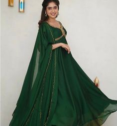 Hand embroidered Anarkali with hand embroidered / anarkali suit set / hand embroidery anarkali gown USA / green designer wedding dress with embroidery / Indian dresses/ voggish / green pure silk  dress         Looking for a perfect indian dress/anarkali/suit sets that are trendy, unique and easy to carry !! yess, You are at the right place. we carry such versatile pieces of anarkalis and suit sets that really let you stand out in any occassion !!      featuring this beautiful anarkali dress in d Green Anarkali Dress With Zari Work, Green Anarkali Chanderi Dress, Green Dola Silk Designer Dress, Green Chanderi Maxi-length Dupatta, Green Chanderi Maxi Length Dupatta, Green Anarkali Set With Resham Embroidery In Maxi Length, Green Anarkali Set With Resham Embroidery For Navratri, Designer Green Gown With Resham Embroidery, Green Georgette Dupatta With Dabka Details