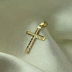 14K Real Yellow Gold Cross Religious Charm Thin Pendant For Necklace or Chain, Religious Jewelry, Gift for Women/Men  ✅ PENDANT SPECIFICATIONS:  ➤ Height: 0.87 in. (22 MM)  ➤ Width: 0.47 in. (12 MM)  ➤ Average Weight: 0.6 gr. (Thin Pendant)  ➤ Bale Size: 3MM x 3MM ✅ PREMIUM 14K GOLD:  Our jewelry is crafted from durable high quality materials, gems, and stones; hand-stamped for authenticity as well as FTC law approved. Unlike cheap costume jewelry, our long lasting jewelry is easy to polish and Cross Pendant Men, Cross Pendent, Men Pendant, Faith Necklace, Unique Pendant Necklace, Gold Pendant Jewelry, Cross Chain, Gold Cross Pendant, Diamond Cross Pendants