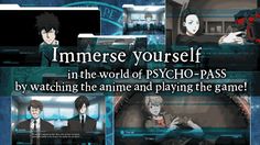 an animated video game with anime characters and text that reads, immerse yourself in the world of psych - pass by watching the anime and playing the game