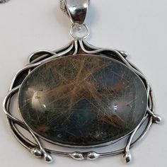 Sterling Silver Rutilated Quartz Lapis Lazuli Doublet 2 1/2" Pendant 18" Chain Beautiful Large Oval Natural Stone Doublet In Solid Sterling Silver 925 With Chain. Please See Photos. Stone Size: 36.5 X 27 Pendant Size: 2 1/2" Chain Size: 18" Weight: 21.1 Grams Hallmarks: 925 Rutilated Quartz, Lapis Lazuli, Blue Gold, Silver 925, Natural Stone, Womens Jewelry Necklace, Natural Stones, Size 2, Jewelry Necklaces