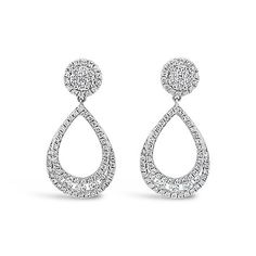 Tresorra 18K WG Pear Open Halo Diamond Drop Earrings - 18K Solid White GoldOpened Pear ShapedDiamond drop earrings152 Bright White Clean Natural Diamo Earring Jackets, All Gems, Diamond Drops, Drop Earring, Diamond Drop Earrings, Pure Gold, Diamond Halo, Quality Diamonds, Diamond Clarity