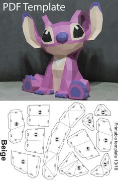 an animal paper toy is shown with the instructions to make it