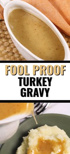 this is an image of food that looks like gravy and mashed potatoes