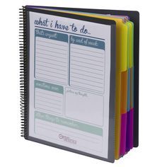 a spiral bound notebook with writing on the front and sides, featuring what i have to do