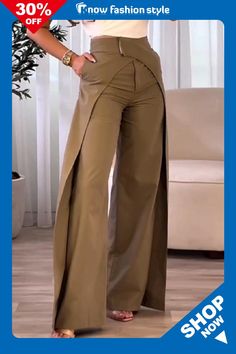 knowfashionstyle Casual Solid Patchwork Skinny High Waist Conventional Patchwork Trousers Modest Attire, Patchwork Trousers, Caramel Color, Trouser Suits, Wholesale Fashion, Dress Clothes For Women, Buy Now, High Waist, Trousers