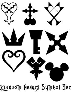 the symbols for mickey mouse's ears and other disney related items are shown in black on