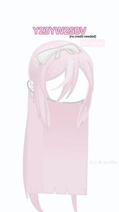 an anime character with pink hair and long bangs, in front of a white background