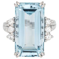 an aqua blue topazte and diamond ring, by cartonnieri & co