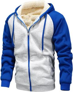 PRICES MAY VARY. Thick Jackets Material——Shell: 50%Cotton, 50%Polyester; Lining: Fur Fleece; Provides extra down-like warmth in the winter. Thicken fleece-lined make these hoodies heavy weight and durable enough for cold weather and sports occasion. GO out in the Winter: Sherpa-Lined and thick fleece fabric keep thermal in cold weather., cozy lined relax fit provide comfortable. Workout Jackets Features: Winter warm thick coats; Side pockets with Adjustable drawstring hooded, ribbed cuffs and he Workout Jackets, Zip Up Sweatshirt, Winter Sweatshirt, Hoodies For Men, Workout Jacket, Men Winter, Fleece Hoodie, Fleece Jacket, Mens Clothing Styles