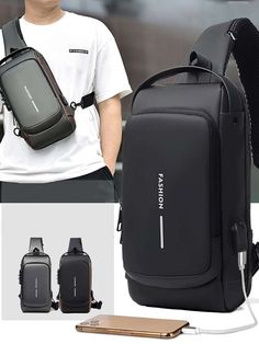 Free Returns ✓ Free Shipping✓. Men's Bags Shoulder Messenger Bag Multifunctional Sports Diagonal Hanging Chest Backpack USB Chargin Fathers Day Gifts Summer College Bag Dad- Men Waist Bags at SHEIN. Sling Bag Men, Waist Bag Men, Mens Satchel, Sling Bag For Men, Sling Bag Black, Water Resistant Backpack, Men Waist, Mens Luggage, Motorcycle Bag