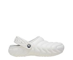 Crocs Classic Lined Overpuff Men's/Women’s Clog - White Puffy texture and soft fleece make the Crocs Classic Lined Overpuff unisex Clog a keeper. Croslite™ foam construction keeps them light and easy to wear. Great indoors or out. Synthetic upper Slip-On w/ pivoting heel strap Fleece liner Customizable w/ Jibbitz charms Dual Crocs Comfort White Crocs, Rack Room, Rack Room Shoes, Strap Heels, Clogs, Charms, Slip On, Texture, Heels