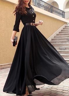 Sukienki Maksi, Club Party Dresses, Long Black, Stylish Dresses, Look Fashion, Pretty Dresses, A Black, Gowns Dresses, Beautiful Dresses