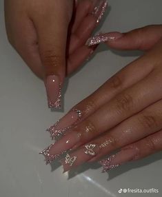 Viral Nails, Ongles Bling Bling, Quinceanera Nails, Bold Statements, Girly Acrylic Nails