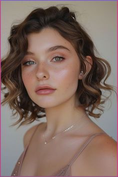 Sun kissed ✨ Glowy Fall Wedding Makeup, Hoco Makeup Full Face, Natural Glow Bridal Makeup, Ingenue Essence Aesthetic, Winter Bride Makeup, Fairy Wedding Makeup, Soft Natural Makeup Looks, Casual Makeup Looks, Romantic Makeup Looks