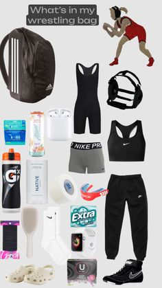 the contents of a woman's athletic outfit