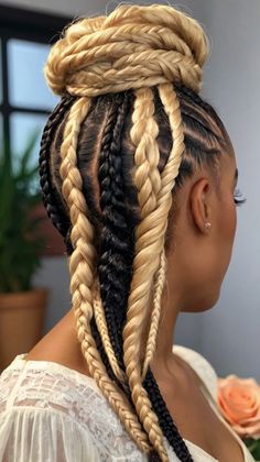 formal hairstyles to do with box braids Tie Up Hairstyles, Short Hair With Braids, Box Braids Large, Braids Large, Tied Up Hairstyles, Middle Hair, Short Hair Up