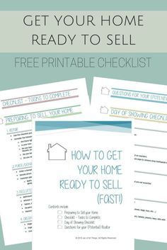 the free printable checklist for homeowners is shown in three different colors