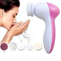 Material: plastic Powered by: 2*AA battery(not included) Suitable for: all skins Color: pink ,blue,Purple,green Our 5 in 1 Multi waterproof facial cleansing brush set suits you! Deep Clean Face, Clean Skin Face, Facial Cleaning Brush, Massager Machine, Face Brush Cleansing, Face Scrubber, Facial Cleaning, Massage Machine, Skin Care Spa