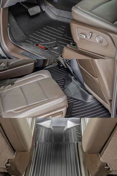 the inside and outside view of a car