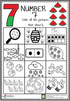 the number seven worksheet for preschool