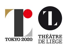 the tokyo theatre de lige logo is shown in black and white, with an orange dot